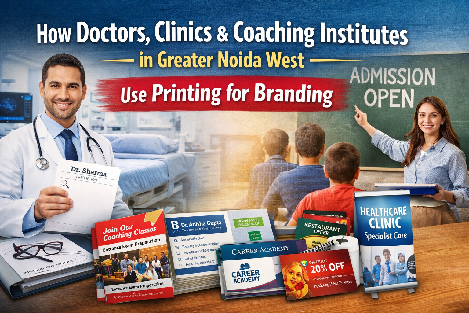 How Doctors, Clinics & Coaching Institutes in Greater Noida West Use Printing for Branding