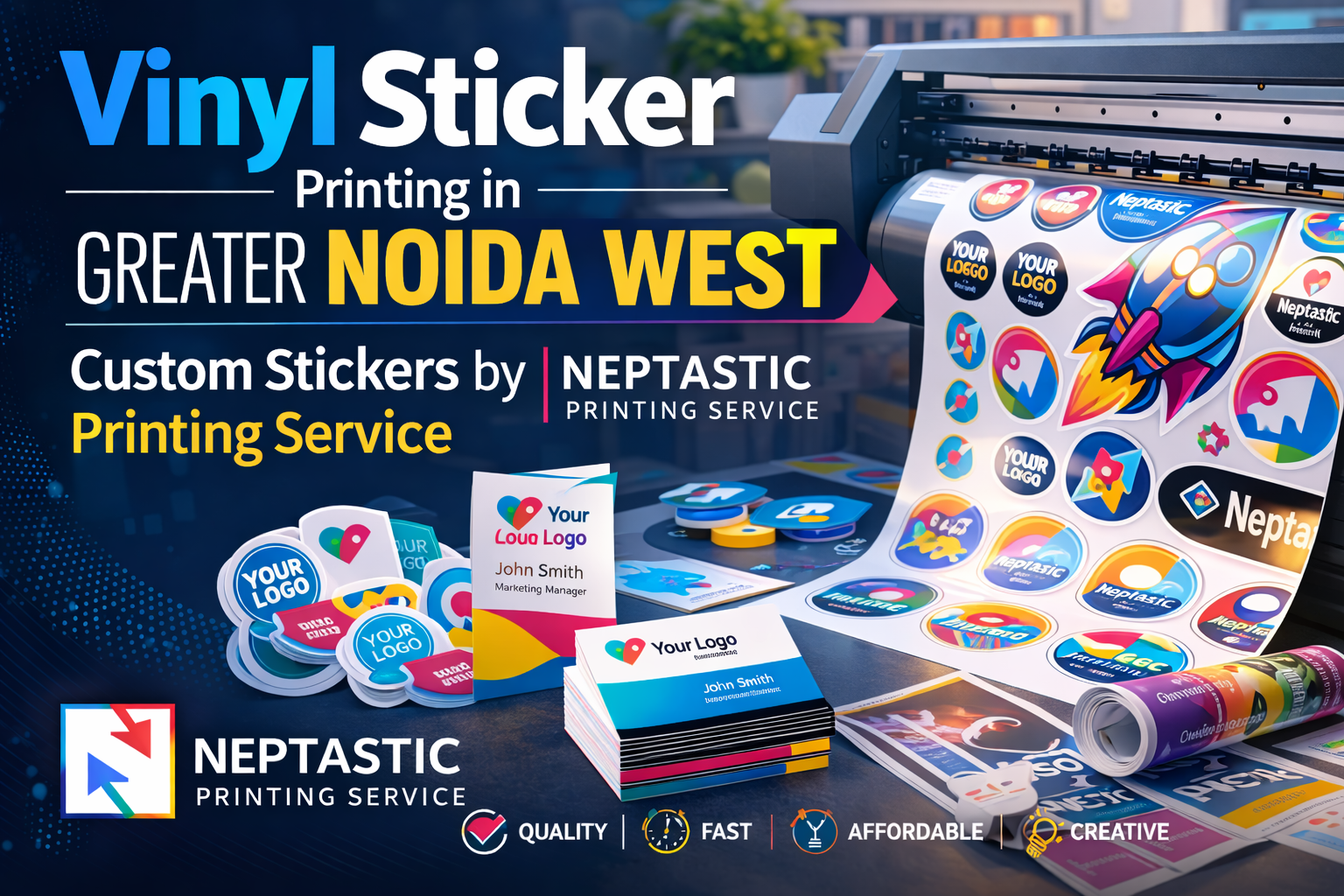 Vinyl Sticker Printing in Greater Noida West | Custom Stickers by Neptastic Printing Service